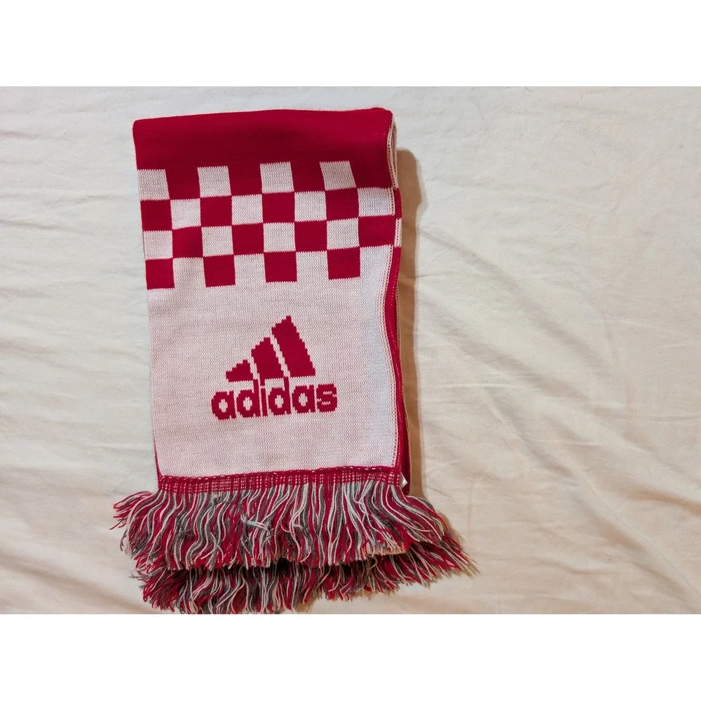Adidas Toronto FC Soccer Scarf Reversible Red White Knit MLS Fan Scarf
